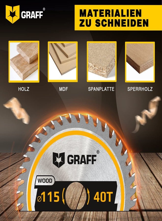 GRAFF 4-1/2 Inch Angle Grinder Circular Saw Blade for Wood, Plywood, Laminate, Drywall, Plastic - 40-Teeth Wood Cutting Disc with 7/8 Inch Arbor from GRAFF - Image 3