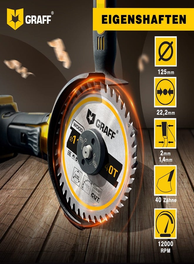 GRAFF 4-1/2 Inch Angle Grinder Circular Saw Blade for Wood, Plywood, Laminate, Drywall, Plastic - 40-Teeth Wood Cutting Disc with 7/8 Inch Arbor from GRAFF - Image 2