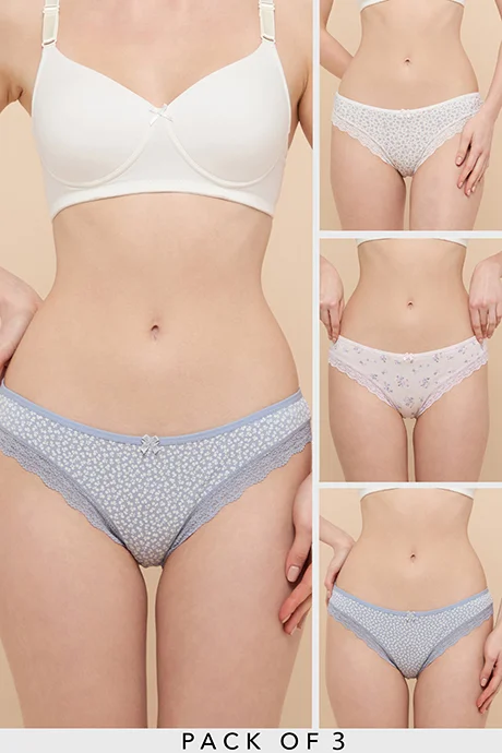 R&B 3 Pack Printed Brazilian Briefs