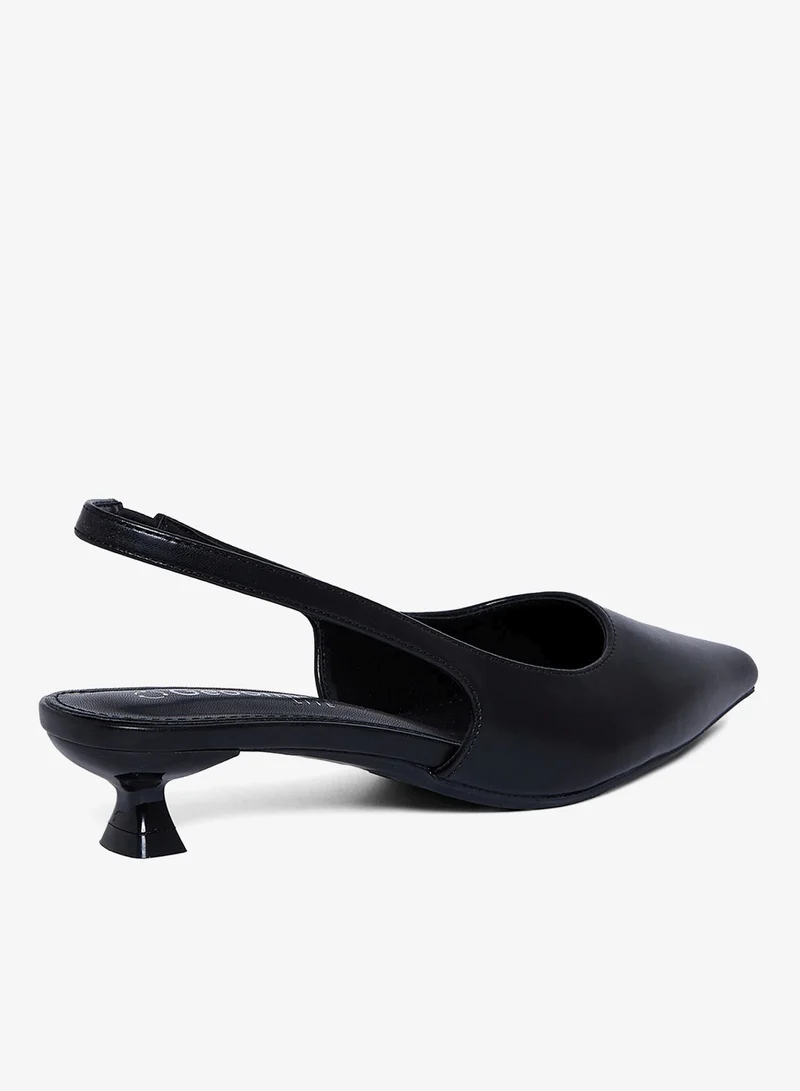 Geoomnii BLACK Geoomnii Low Heel Mules for Women – Comfortable Slip-On Backless Heels for Office, Casual & Daily Wear for Women | Best Price UAE