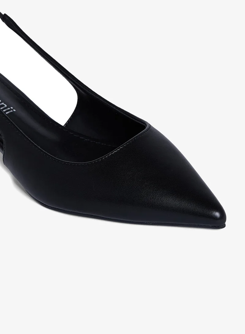 Geoomnii BLACK Geoomnii Low Heel Mules for Women – Comfortable Slip-On Backless Heels for Office, Casual & Daily Wear for Women | Best Price UAE