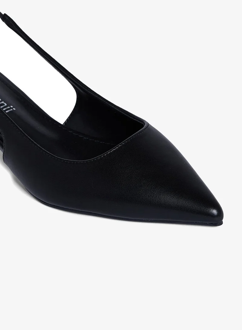 Geoomnii BLACK Geoomnii Low Heel Mules for Women – Comfortable Slip-On Backless Heels for Office, Casual & Daily Wear for Women | Best Price UAE