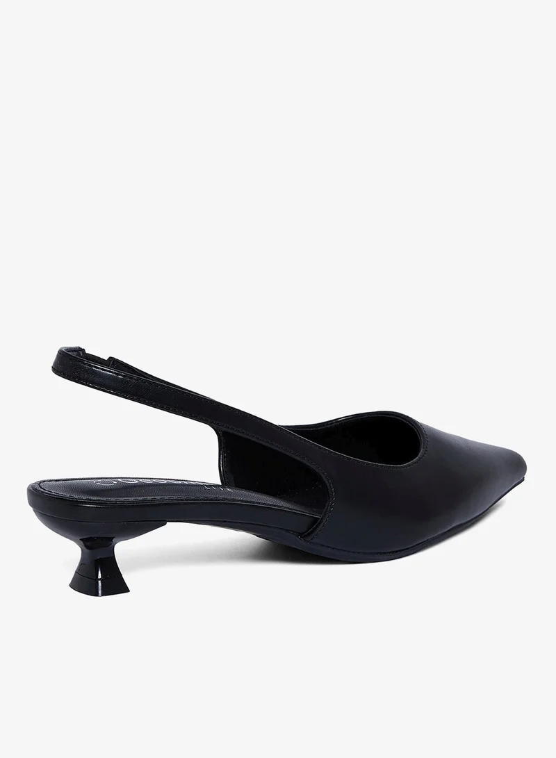 Geoomnii BLACK Geoomnii Low Heel Mules for Women – Comfortable Slip-On Backless Heels for Office, Casual & Daily Wear for Women | Best Price UAE
