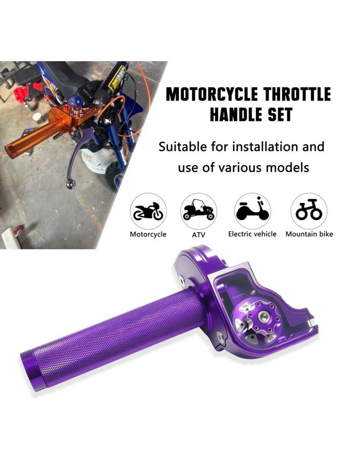JXPANG Motorcycle Throttle Grip 7/8" 22mm CNC Aluminum Quick Twister with Throttle Cable for KLX CR CRF EXC XR CRF50 CRF230 50 70 110 125 230 250 Dirt Pit Bike Motocross Motorbike Quad ATV (Purple) - Image 3