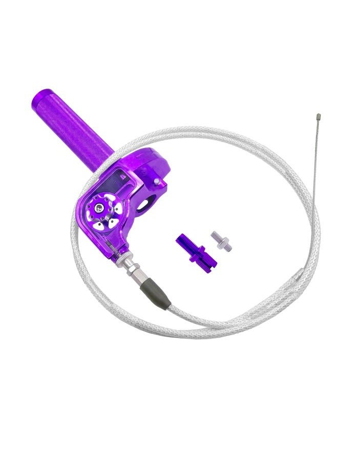 JXPANG Motorcycle Throttle Grip 7/8" 22mm CNC Aluminum Quick Twister with Throttle Cable for KLX CR CRF EXC XR CRF50 CRF230 50 70 110 125 230 250 Dirt Pit Bike Motocross Motorbike Quad ATV (Purple) - Image 1