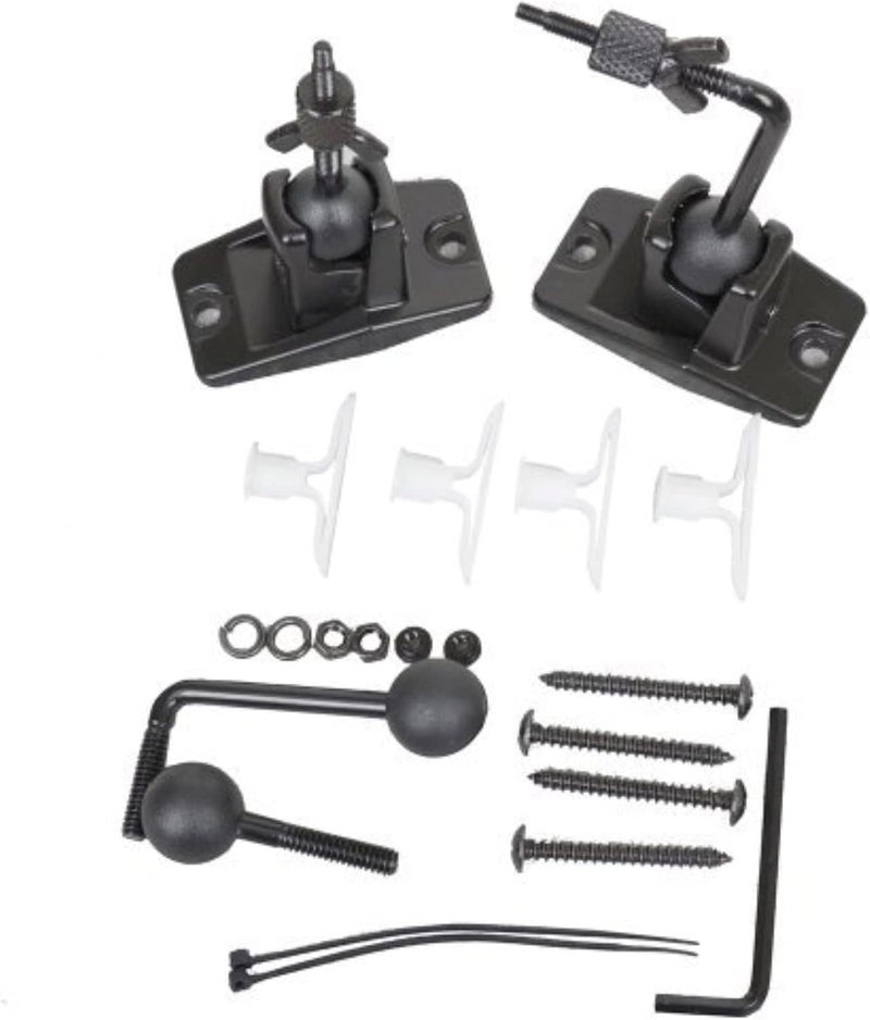 VideoSecu Speaker Wall Ceiling Mount Bracket One Pair for Universal Satellite, fits Keyhole and Thread Hole with 1/4 20 Threads, 4mm and 5mm Black 1ST Multi-use well optimized build - Image 3