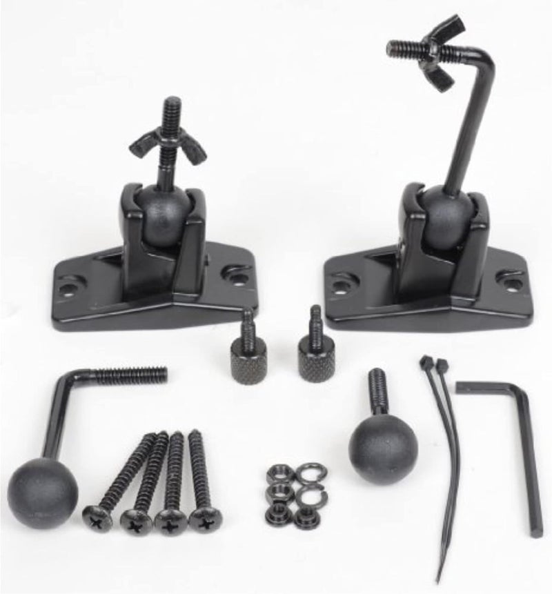 VideoSecu Speaker Wall Ceiling Mount Bracket One Pair for Universal Satellite, fits Keyhole and Thread Hole with 1/4 20 Threads, 4mm and 5mm Black 1ST Multi-use well optimized build - Image 2
