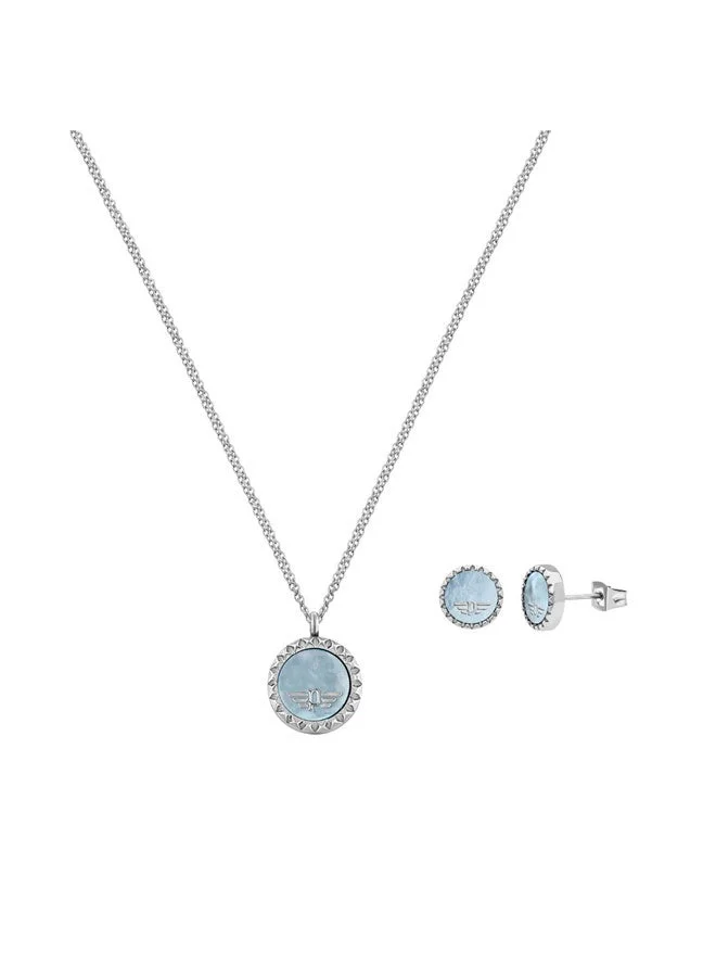 POLICE Vernazza Pendant Necklace & Stud Earrings Gift Set for Women