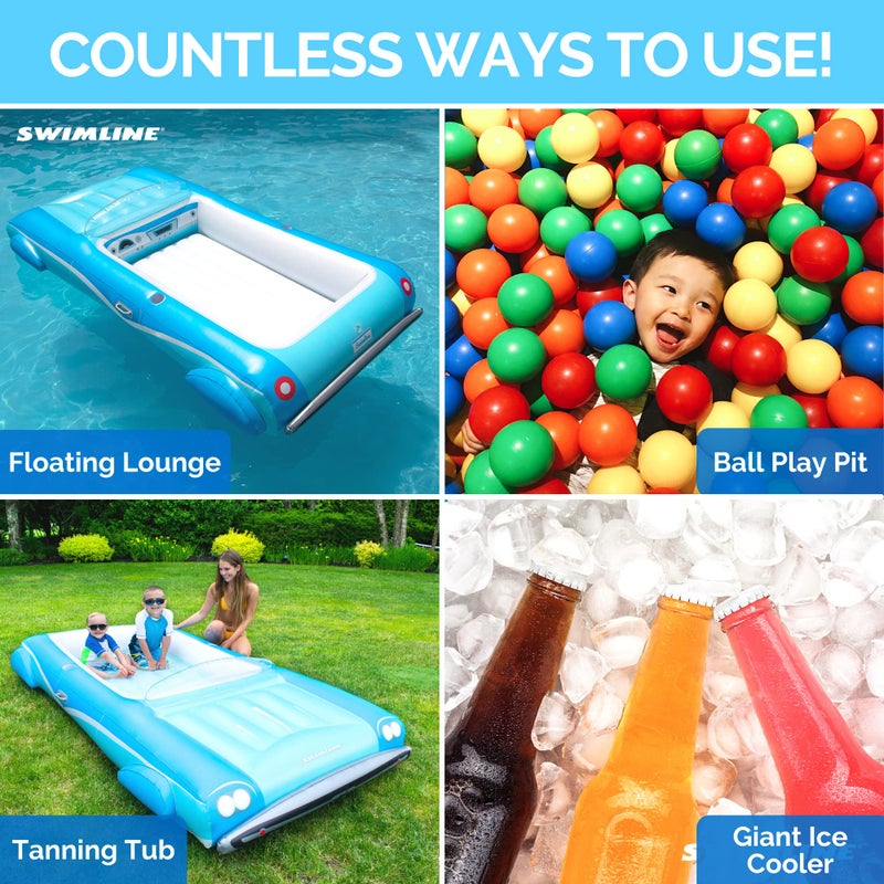 Swimline سويملين طوف قابل للنفخ للسباحة، أريكة، طوف، مرتبة، حصيرة ممتعة، كلاسيكية قابلة للتحويل، زرقاء - Image 5