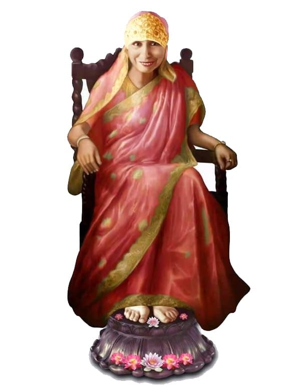 Vils Pondicherry The Holy Mother Divine Holy Blessing Wood Plastic Photo Frame Cutout with Backstand for PoojaGift 3 inch X 6 inch - Image 1