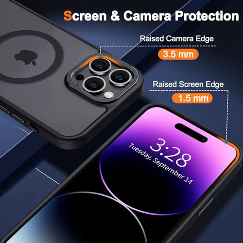 Hython Case for iPhone 14 Pro Max Case Magnetic Translucent Matte Phone Cases 6.7" [Compatible with MagSafe] Thin Slim Fit Shockproof Bumper Hard Protective Cover for Women Men Girls, Frosted Black - Image 4