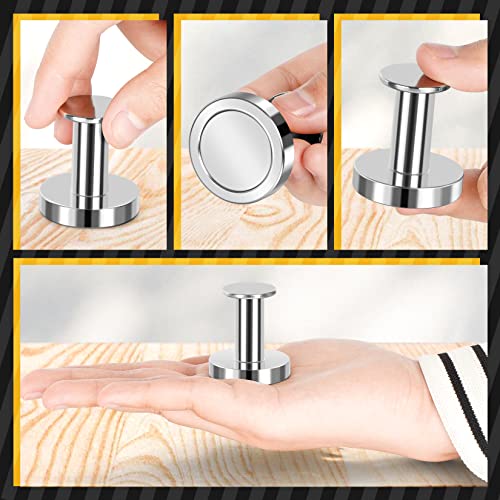 Junarter 3Pack Strong Magnetic Hooks for Hanging Coats and Bags, 65 LBS Heavy Duty Magnetic Hanger Neodymium Magnet Hooks, Push Pin Style Heavy Duty Magnet Hooks for Home, Kitchen, Office - Image 2