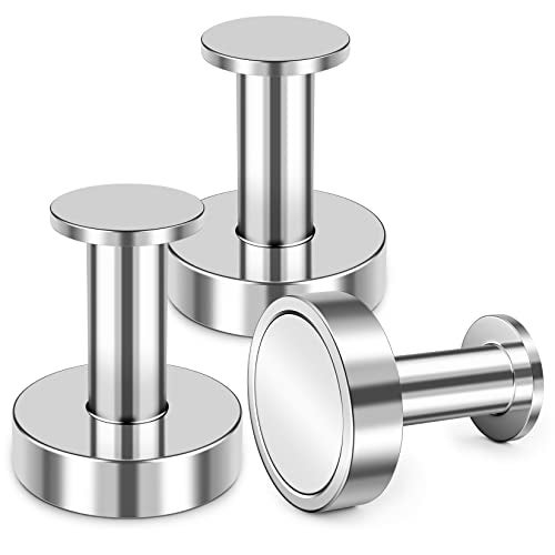 Junarter 3Pack Strong Magnetic Hooks for Hanging Coats and Bags, 65 LBS Heavy Duty Magnetic Hanger Neodymium Magnet Hooks, Push Pin Style Heavy Duty Magnet Hooks for Home, Kitchen, Office - Image 1