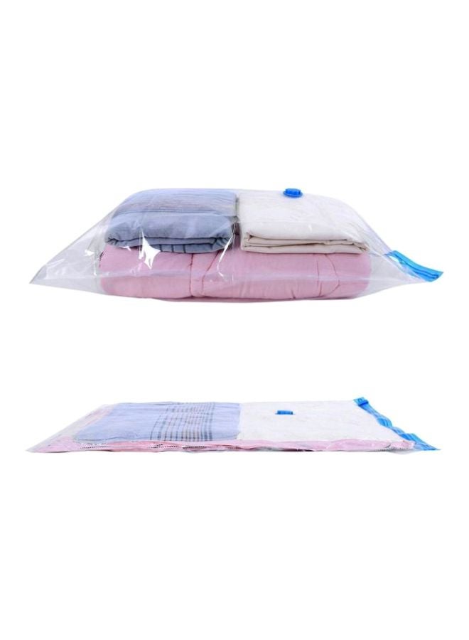 Loquat 7-Piece Reusable Sealer Storage Bag With Suction Pump Clear/Blue 70x100cm - Image 1