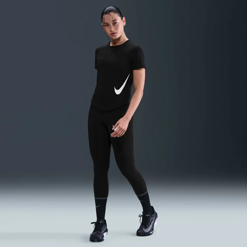 Nike Black Women's Tempo Swoosh Run Dri-FIT Running Top for Women | Best Price UAE