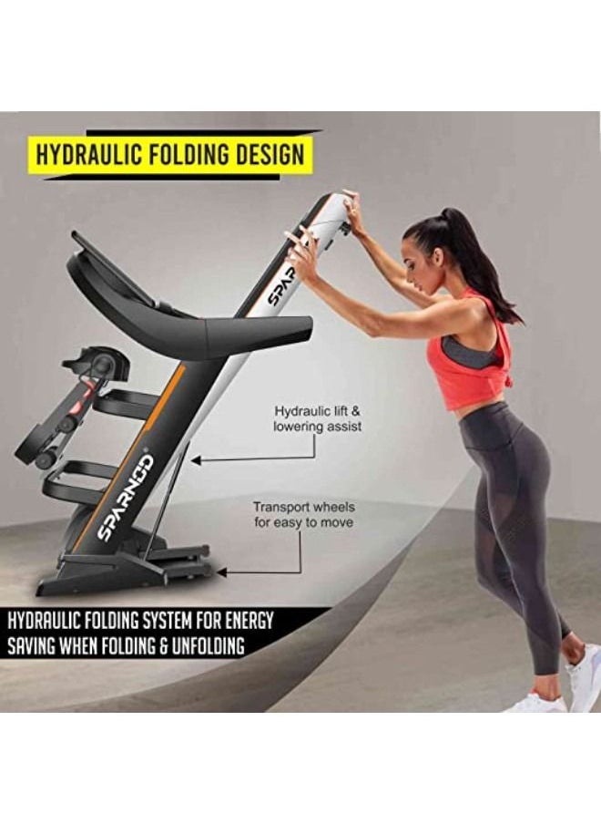 Sparnod Fitness STH-5700_MF 3-Hp Continuous (6-Hp Peak) DC Motorized Automatic Walking and Running Treadmill for Home Use with Multifunction and Auto-Incline (Free Installation Service)
