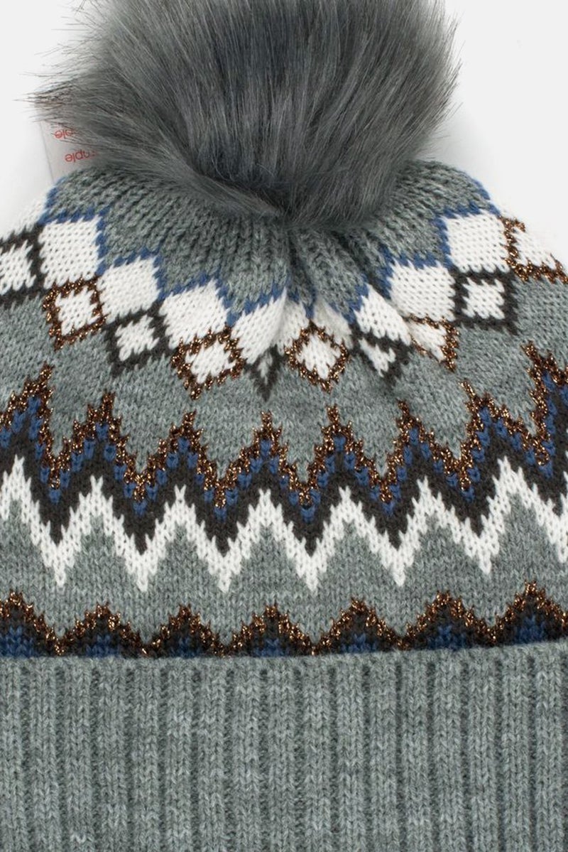 Tchibo Women Textured Beanie, Grey Combo - Image 4