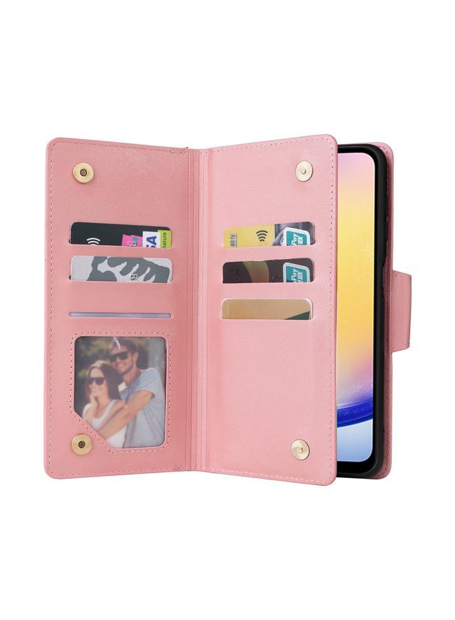 اس-توب جراب لهاتف Samsung Galaxy A25 5G بمشبك برشام و9 بطاقات ومحفظة جلدية قابلة للطي بثلاثة أضعاف - Image 4