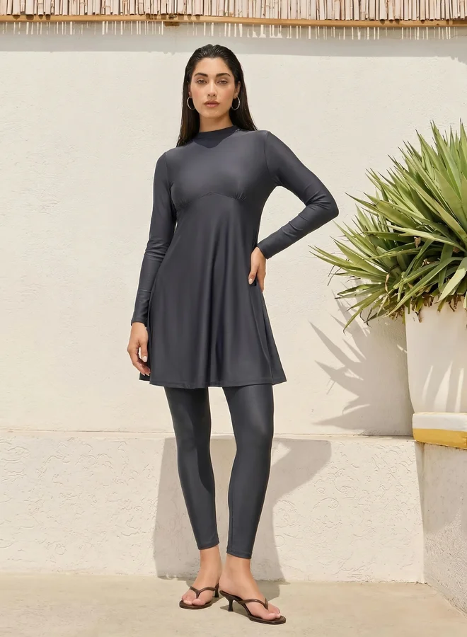 Styli Pack of 2 - Full Sleeve High Neck Tunic and Leggings Burkini Set