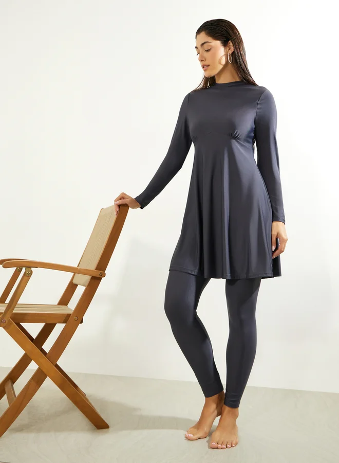 Styli Pack of 2 - Full Sleeve High Neck Tunic and Leggings Burkini Set