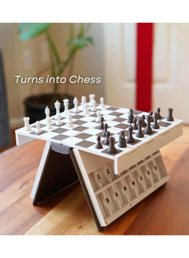 Magnetic Travel Chess Set - Unique Folding Book Style Design - Portable Pocket Chess Board Game with Hidden Piece Storage - Educational Strategy Gift for Kids & Adults - Image 4