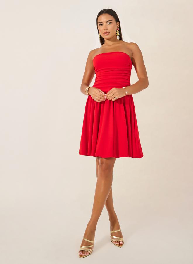 Styli Red Strapless Mini Dress - Image 2