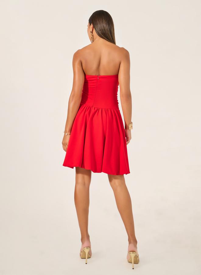 Styli Red Strapless Mini Dress - Image 5