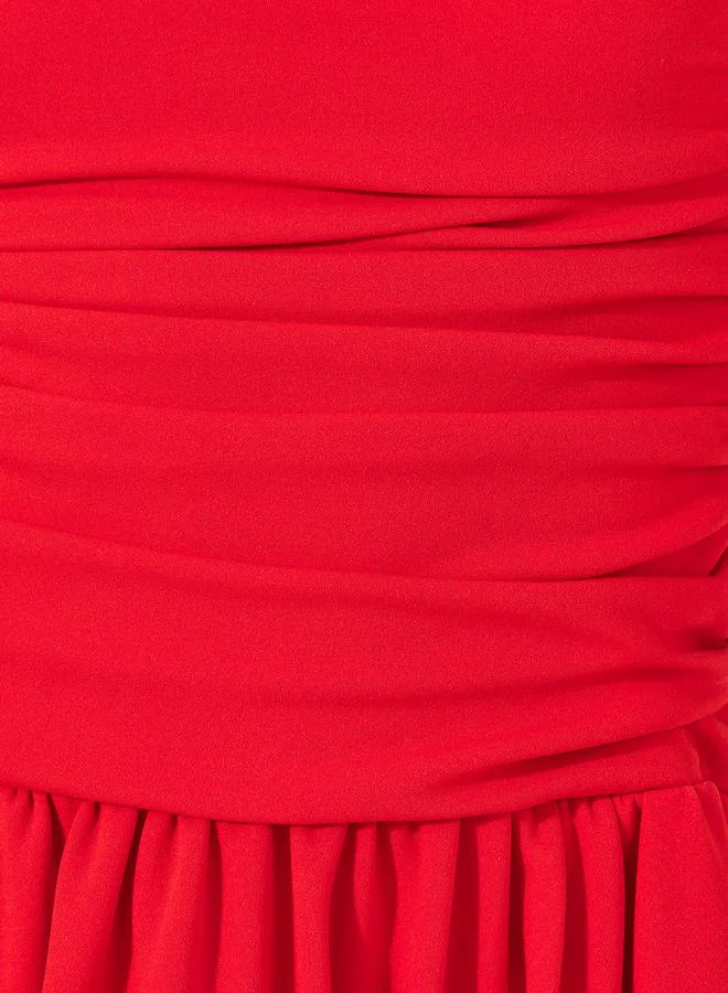 Styli Red Strapless Mini Dress