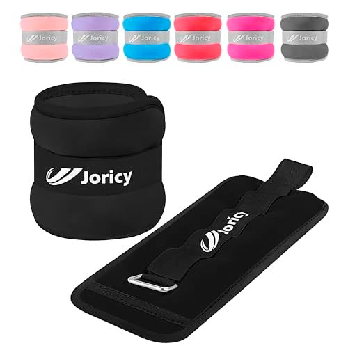 JORICY Ankle Weights, Wrist Leg Arm Weights for Women Men Kids with Adjustable Straps, Strength Training Weighted for Yoga, Jogging, Running, Walking, Fitness, Physical Therapy - 2LBS Pair (1 LB Each Weight) - Image 1