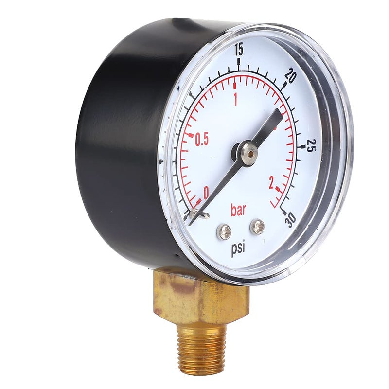 Brass Pressure Gauge 0 30psi 0 2bar 50mm Dial 1 8 BSPT For Air Water Oil Gas - Image 4