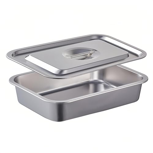 CozyState 4 Inch Extra Deep Lasagna Baking Pan with Lid, 11x14 Inch 7.4QT Large Stainless Steel Nonstick Lasagna Baking Roasting Pans Casserole Dishes for Oven with Lids(M, 1 Pack) - Image 1