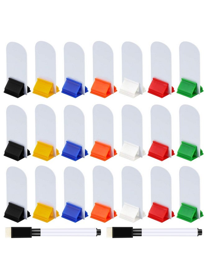 Meetory 45 Pieces Blank Game Board Markers And 35 Pieces Game Card Stands With 2 Pcs Black Marker Pens, Plastic Token Cards Diy Game Markers With 7 Multi-Color Card Stands For Party Favor  - Image 1