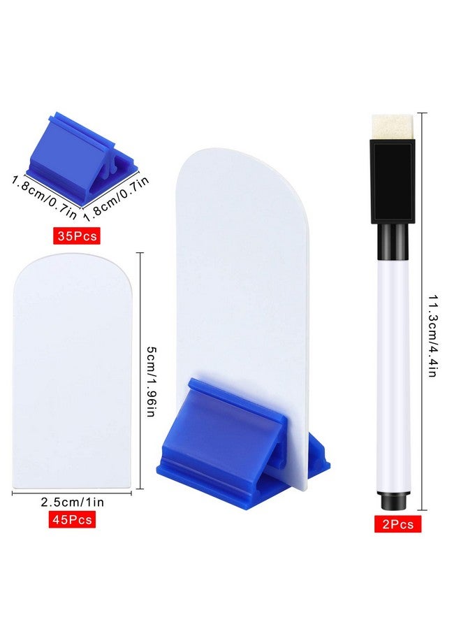 Meetory 45 Pieces Blank Game Board Markers And 35 Pieces Game Card Stands With 2 Pcs Black Marker Pens, Plastic Token Cards Diy Game Markers With 7 Multi-Color Card Stands For Party Favor  - Image 2