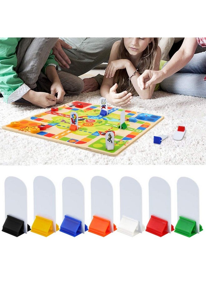Meetory 45 Pieces Blank Game Board Markers And 35 Pieces Game Card Stands With 2 Pcs Black Marker Pens, Plastic Token Cards Diy Game Markers With 7 Multi-Color Card Stands For Party Favor  - Image 4