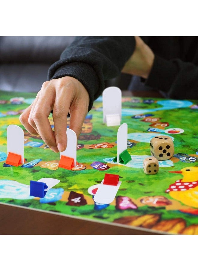 Meetory 45 Pieces Blank Game Board Markers And 35 Pieces Game Card Stands With 2 Pcs Black Marker Pens, Plastic Token Cards Diy Game Markers With 7 Multi-Color Card Stands For Party Favor  - Image 5