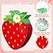Aoriher Strawberry Piata Red Strawberry Party Game Set Summer Fruit Piata Berry Birthday Decoration with Stick and Mask for Summer Fruit Theme Birthday Baby Shower Party Game Supplies Decoration - Image 4