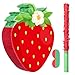 Aoriher Strawberry Piata Red Strawberry Party Game Set Summer Fruit Piata Berry Birthday Decoration with Stick and Mask for Summer Fruit Theme Birthday Baby Shower Party Game Supplies Decoration - Image 2