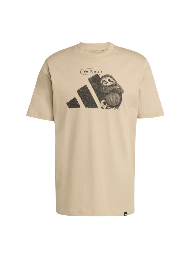adidas Adidas M Spw Yay T Brown Graphic Tee (Short Sleeve) T-Shirts For Men
