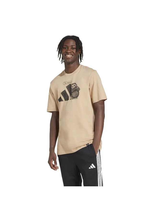 adidas Adidas M Spw Yay T Brown Graphic Tee (Short Sleeve) T-Shirts For Men