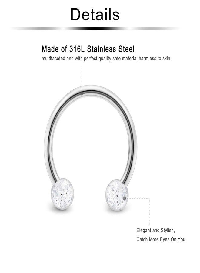 Ftovosyo 18PCS 20G Surgical Steel CBR Horseshoe Circular Rings Nose Tragus Lip Ear Hoop Ring Septum Conch Forward Helix Earring Piercing Jewelry for Women Men 10mm Black Pink - Image 2