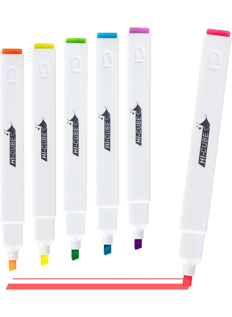 M&G HI-CUBE Pastel Highlighters, 6-Pack Soft-Nib Chisel Tip, No Bleed Quick-Dry Ink - Image 1