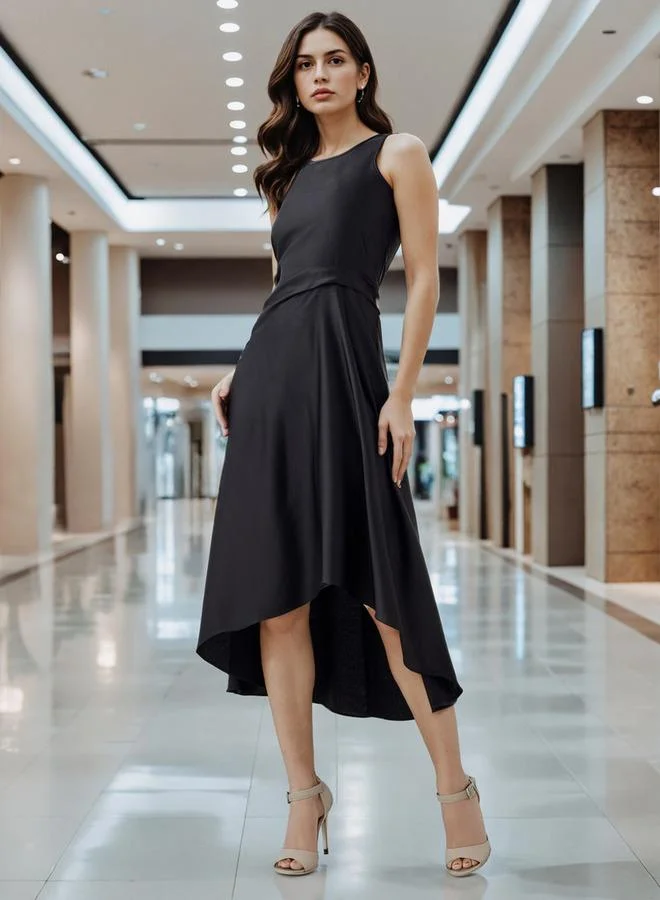 سبلاش فيڤ Asymmetric Sleeveless Satin Dress