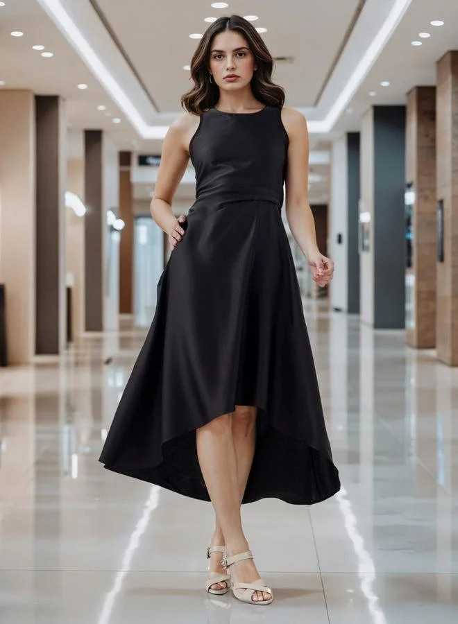 سبلاش فيڤ Asymmetric Sleeveless Satin Dress