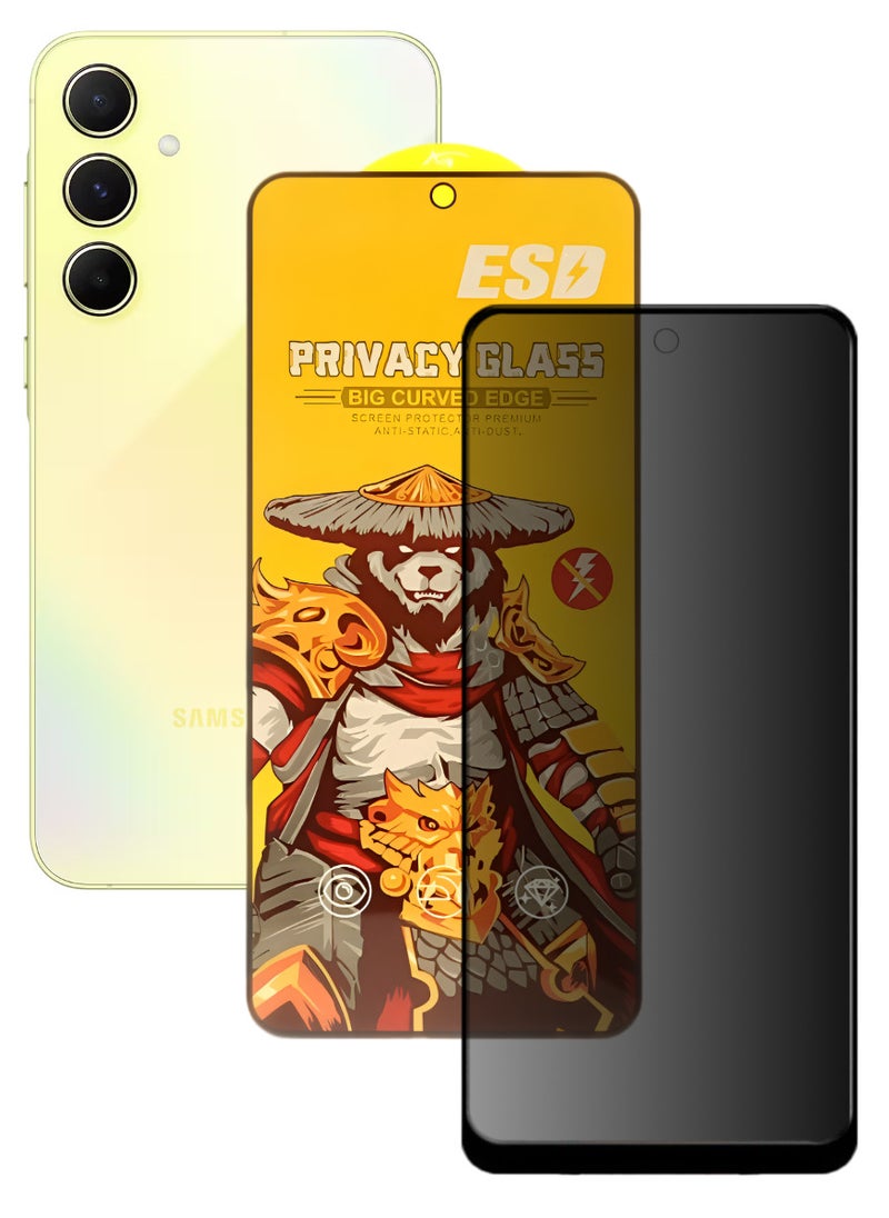 ESD Tempered Dustproof Privacy Glass Screen Protector Compatible For Samsung Galaxy A55 5G - Image 1