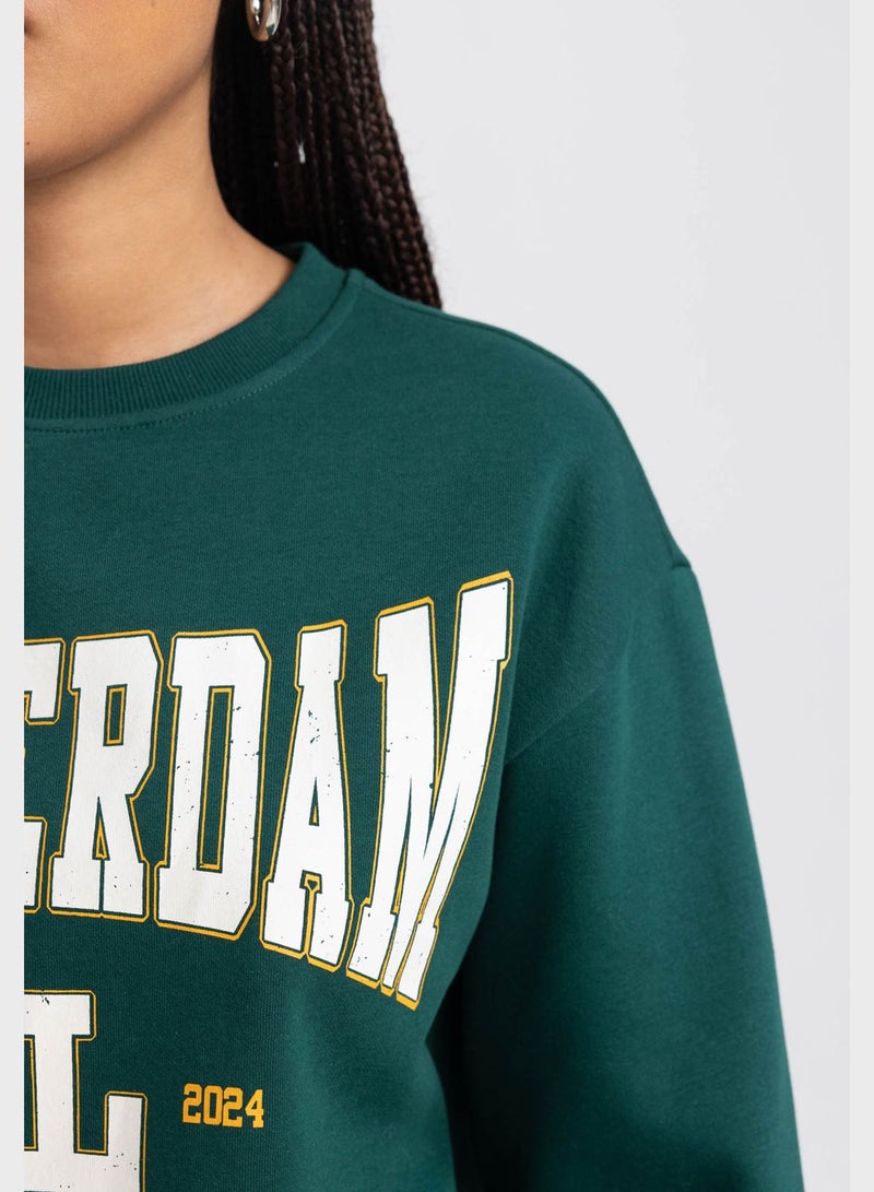DeFacto Crew Neck Graphic Printed Sweatshirt - Image 3