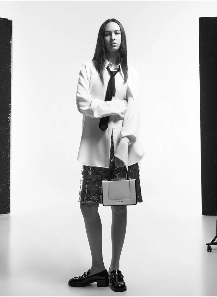 Charles & Keith Charles & Keith Mini Daylla Tote Bag & Crossbody Bag - Cream  - Image 4