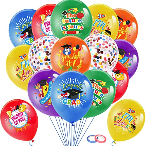 HOWAF Kindergarten Graduation Balloons Preschool Graduation Party Decoration Balloons for Class of 2026 Congrats Grad Celebration Colorful Graduate Latex Balloon for Kids Graduates Party Favors - Image 1