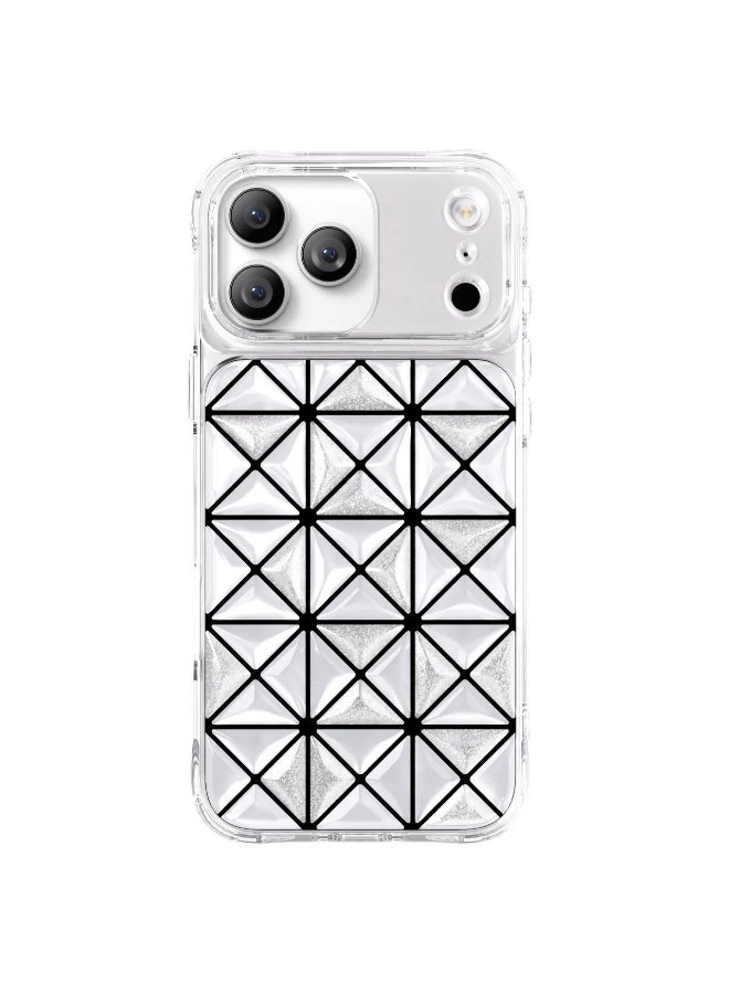 ليفيلو غطاء آيفون 17 برو ماكس هيكسا 3D IML مع حافة مقاومة للصدمات وحواف مرتفعة لحماية الكاميرا والشاشة / تقنية إيفر-كلير / تصميم هندسي عصري / زوايا مقاومة للصدمات / غطاء خلفي - أبيض - Image 1