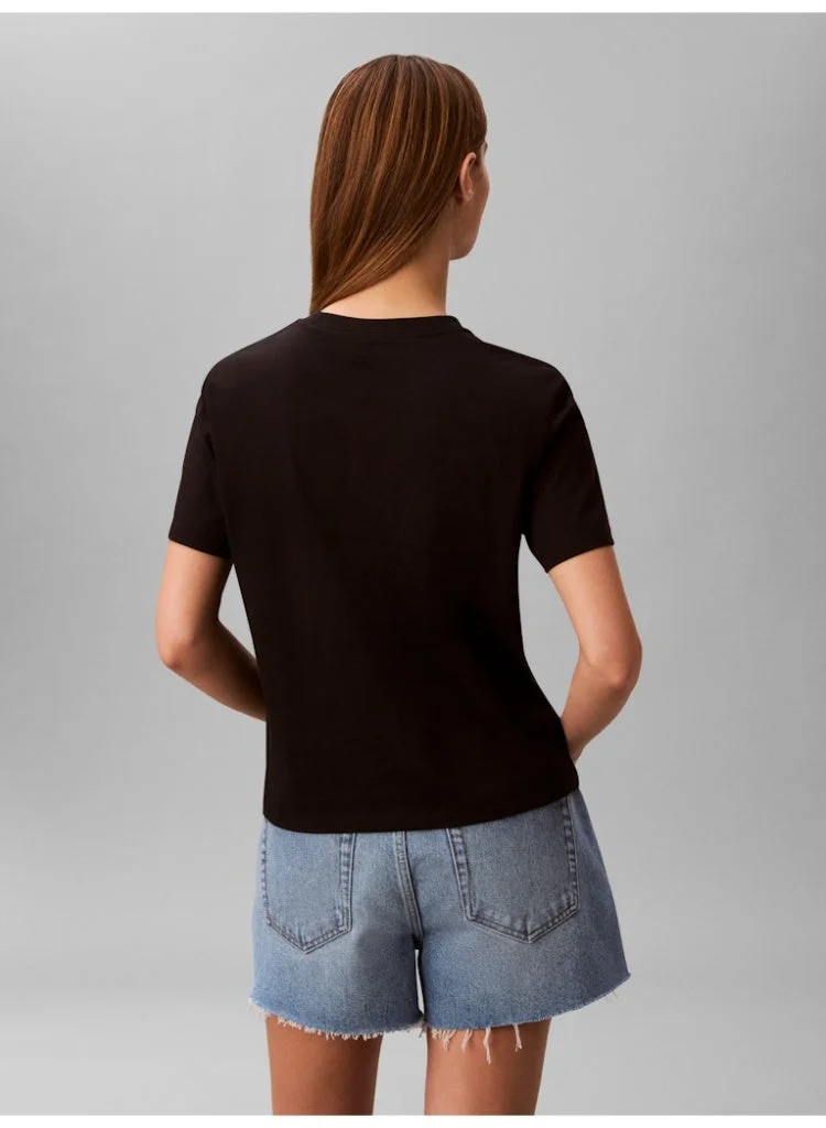 Calvin Klein Jeans Black Monogram Classic T-Shirt for Women | Best Price UAE