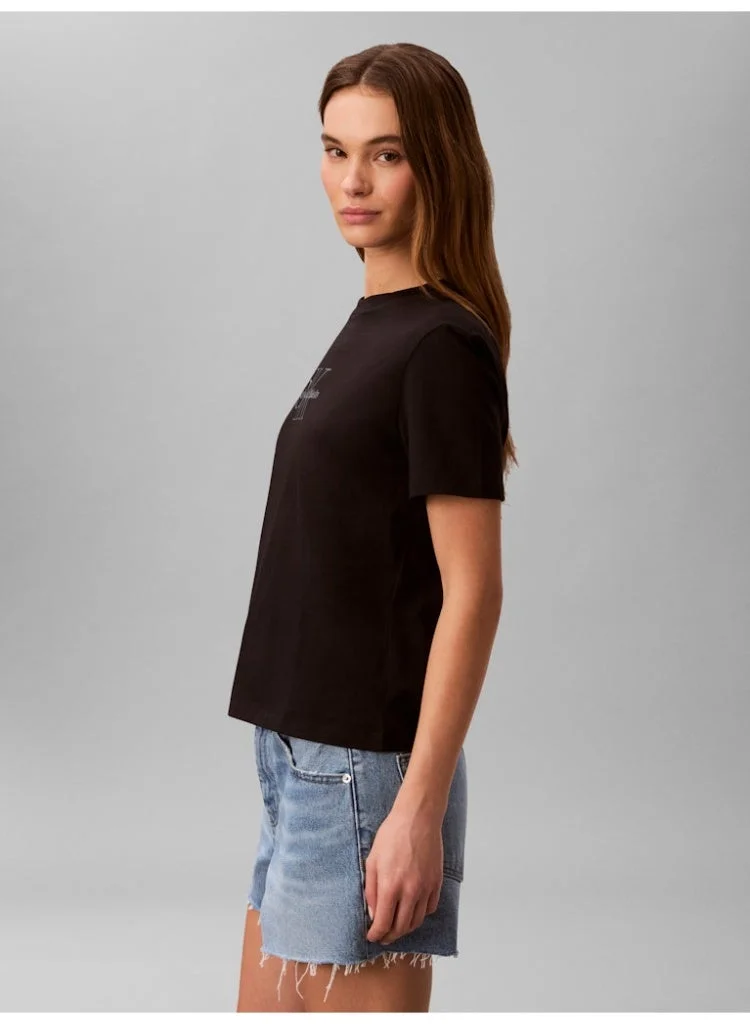Calvin Klein Jeans Black Monogram Classic T-Shirt for Women | Best Price UAE